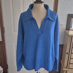 Simply Vera Vera Wang Deep Blue V-Neck Sweater